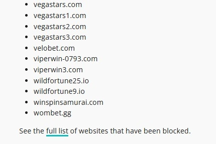 ACMA enforcement record naming Vegastars and Neptune Projects SRL